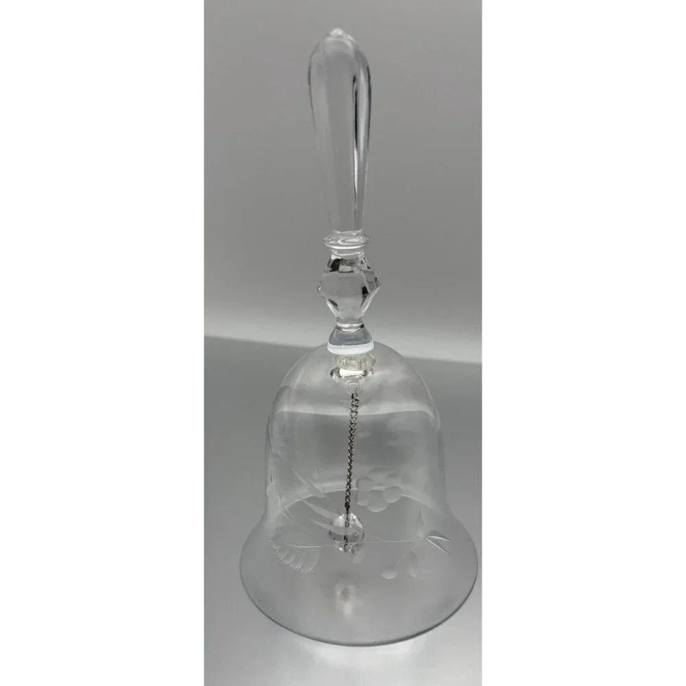 Vintage LENOX Etched Clear Crystal Glass 6" Bell - Picture 1 of 9